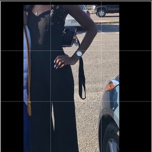 Black spaghetti strapped jumpsuit worn once